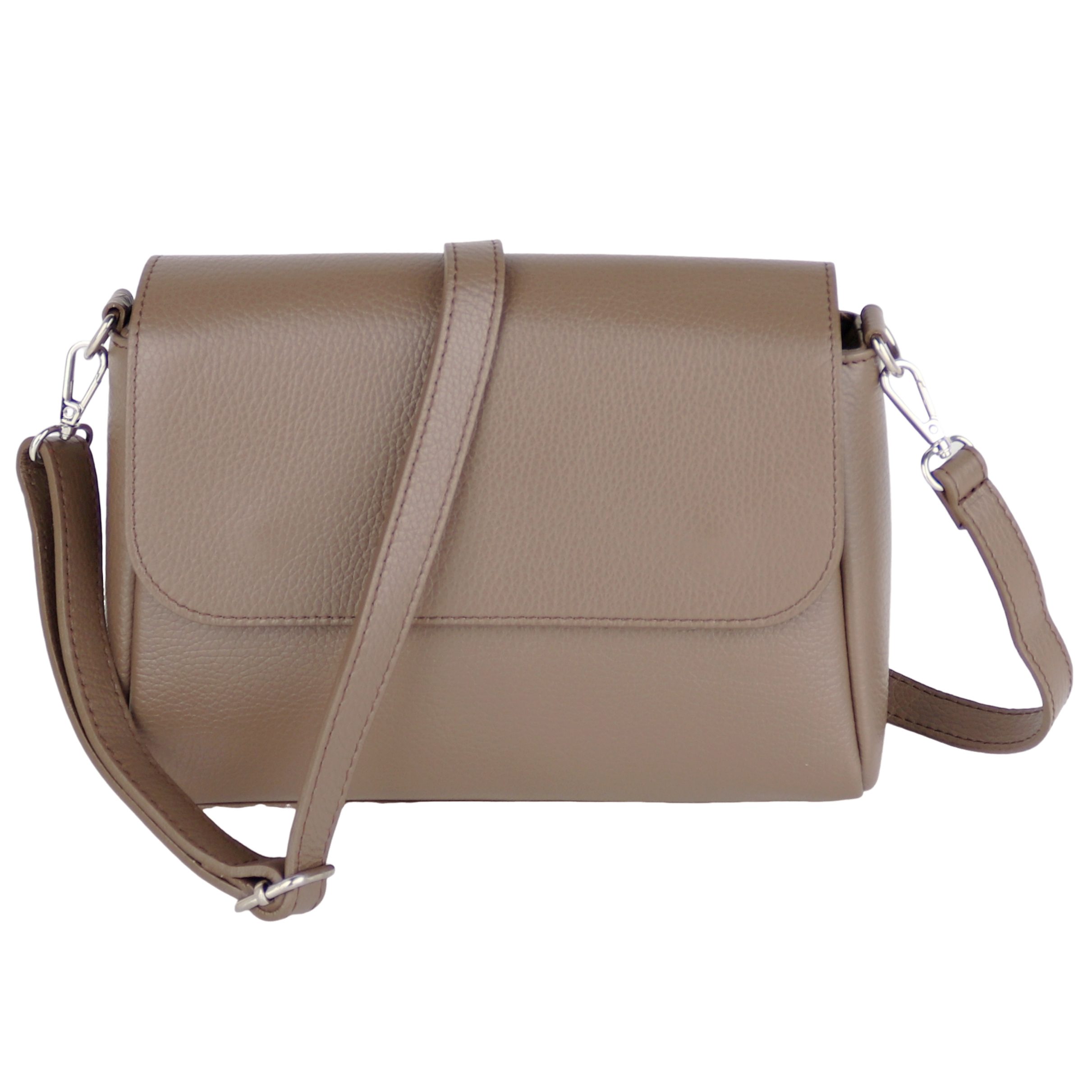 MIRROSI Umhängetasche Damen, Crossbody Bag, Echtleder Made in Italy (1 Tasche 2 Gurte oder Basic Version 1 Tasche 1 Gurt), 27x20x7cm (BXHXT) Mittelgroß
