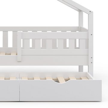 VitaliSpa® Kinderbett Hausbett Gästebett 80x160cm DESIGN Weiß