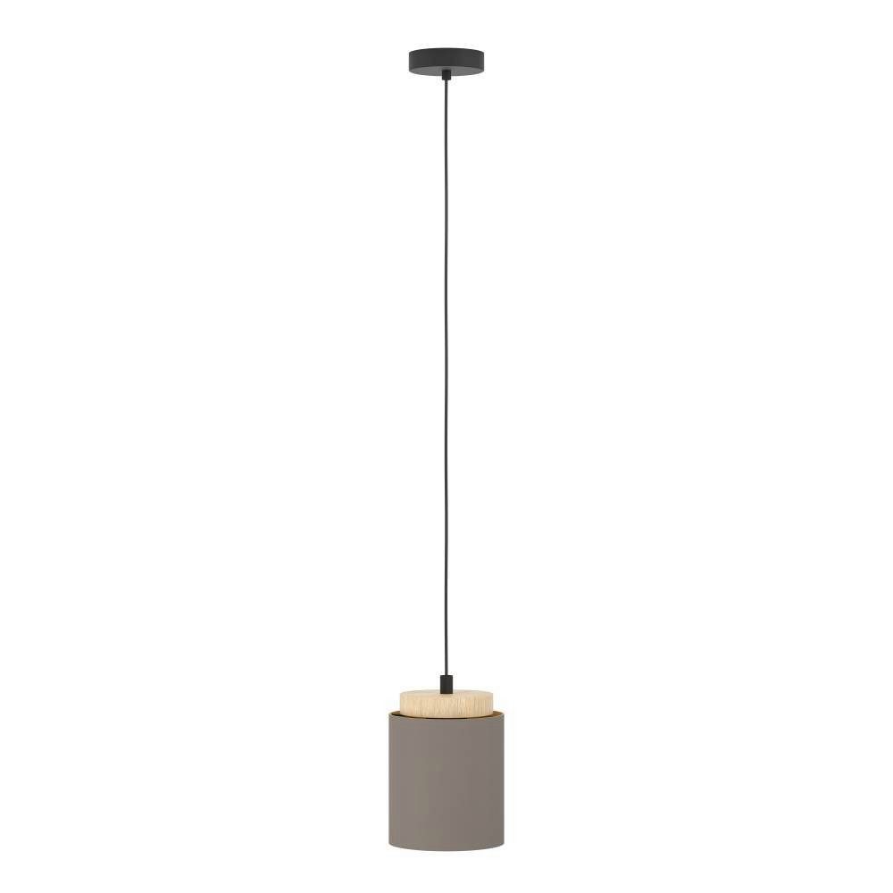 EGLO Hängeleuchte ALBARIZA Pendellampe, Stahl, Holz, Textil, IP20, E27, Wohnzimmerlampe, ohne Leuchtmittel, Elegante Hängelampe für Esszimmer, Küche oder Wohnzimmer
