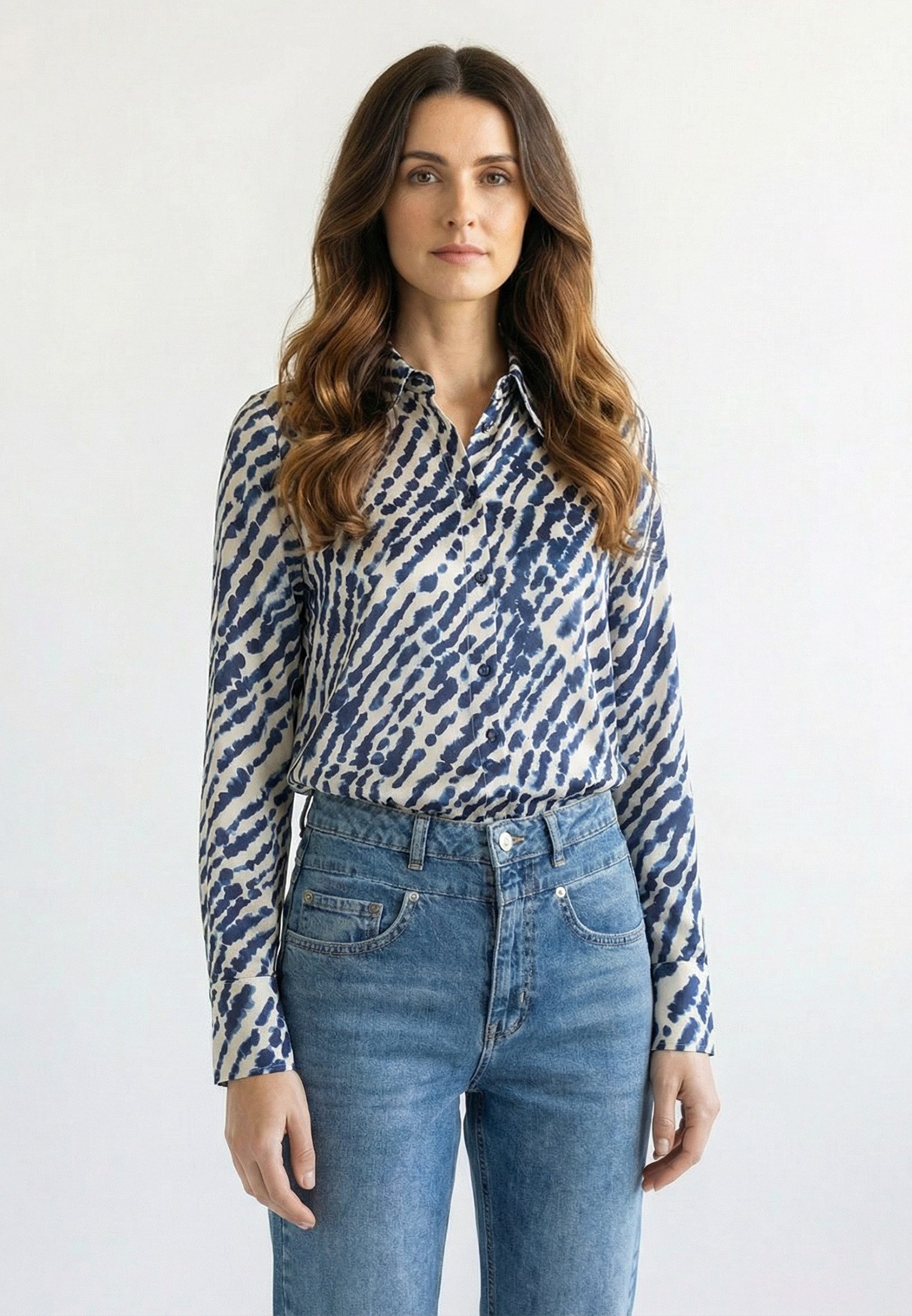 MARC AUREL Druckbluse mit Aquarellprint
