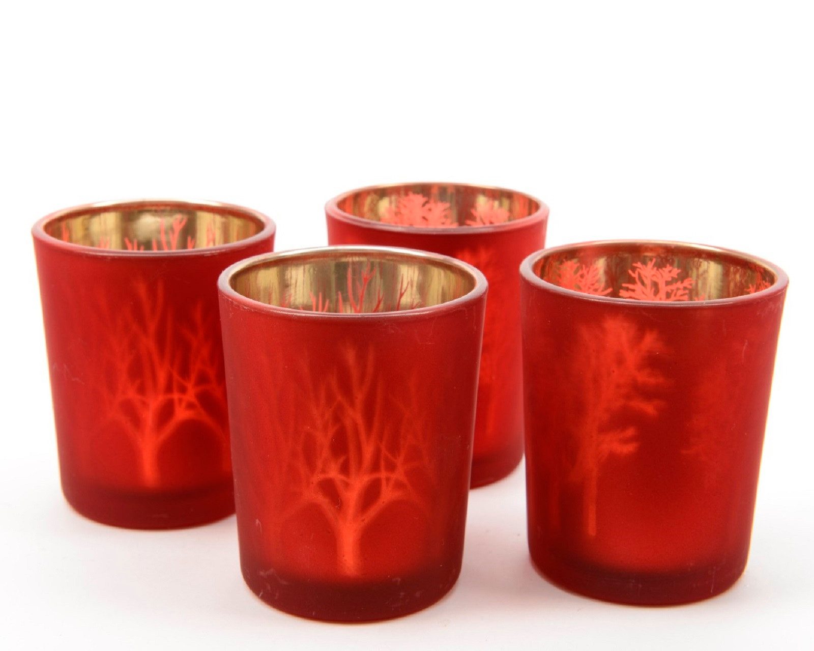 Kaemingk Teelichthalter Windlicht Teelicht Glas Laserbäume 2er Set günstig online kaufen