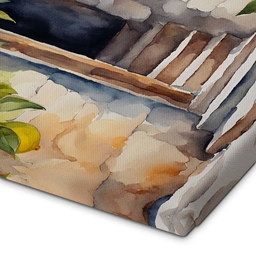 Posterlounge Wandbild Zitronenbaum vor Natursteinhaus, Ohkimiko, erhältlich als Poster, Leinwandbild, Wandsticker oder Acrylglasbild