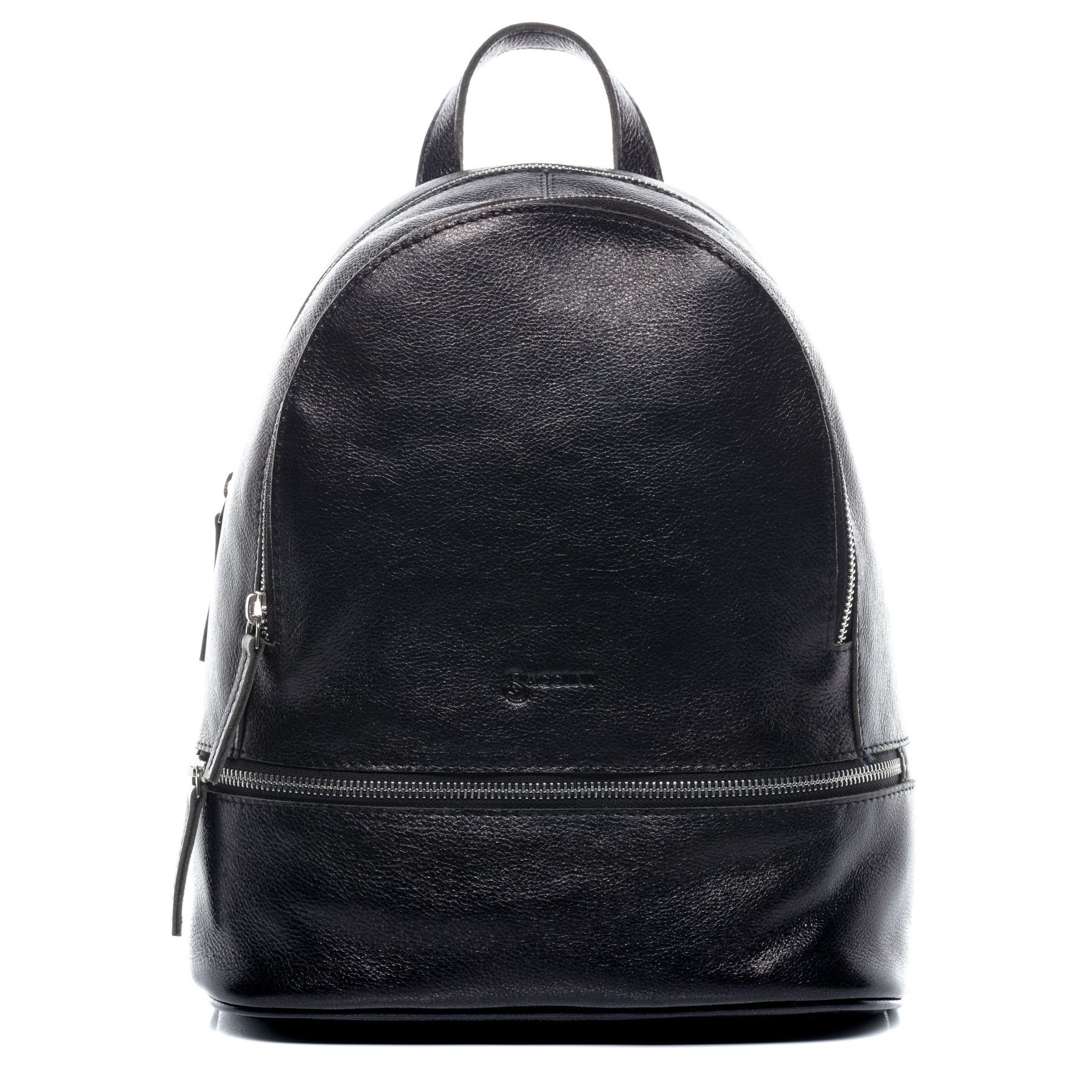 BACCINI Rucksack echt Leder Rucksack groß schwarz-schwarz, Cityrucksack Echtleder, Leder-Rucksack Daypack Damen schwarz