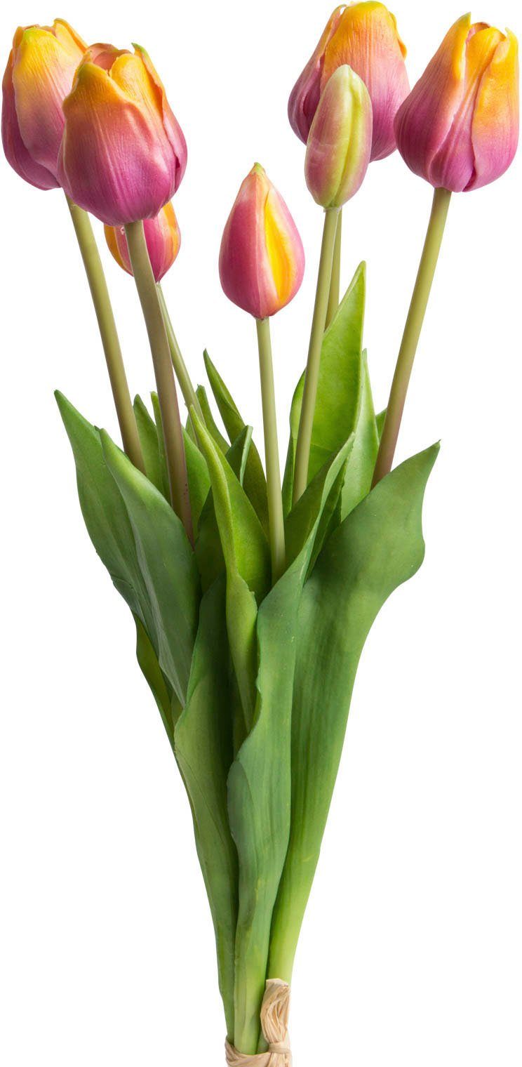 Kunstblume Tulpenbündel real Touch Tulpe, Botanic-Haus, Höhe 47 cm, Fertig  zusammengestelltes Bündel - einfach in eine Vase