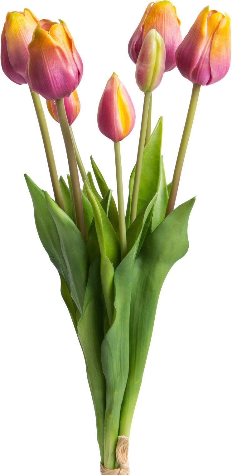 Kunstblume Tulpenbndel real Touch Tulpe, Botanic-Haus, Hhe 47 cm,  Individueller Hingucker fr die Fensterbank, Kommode oder den Schreibtisch