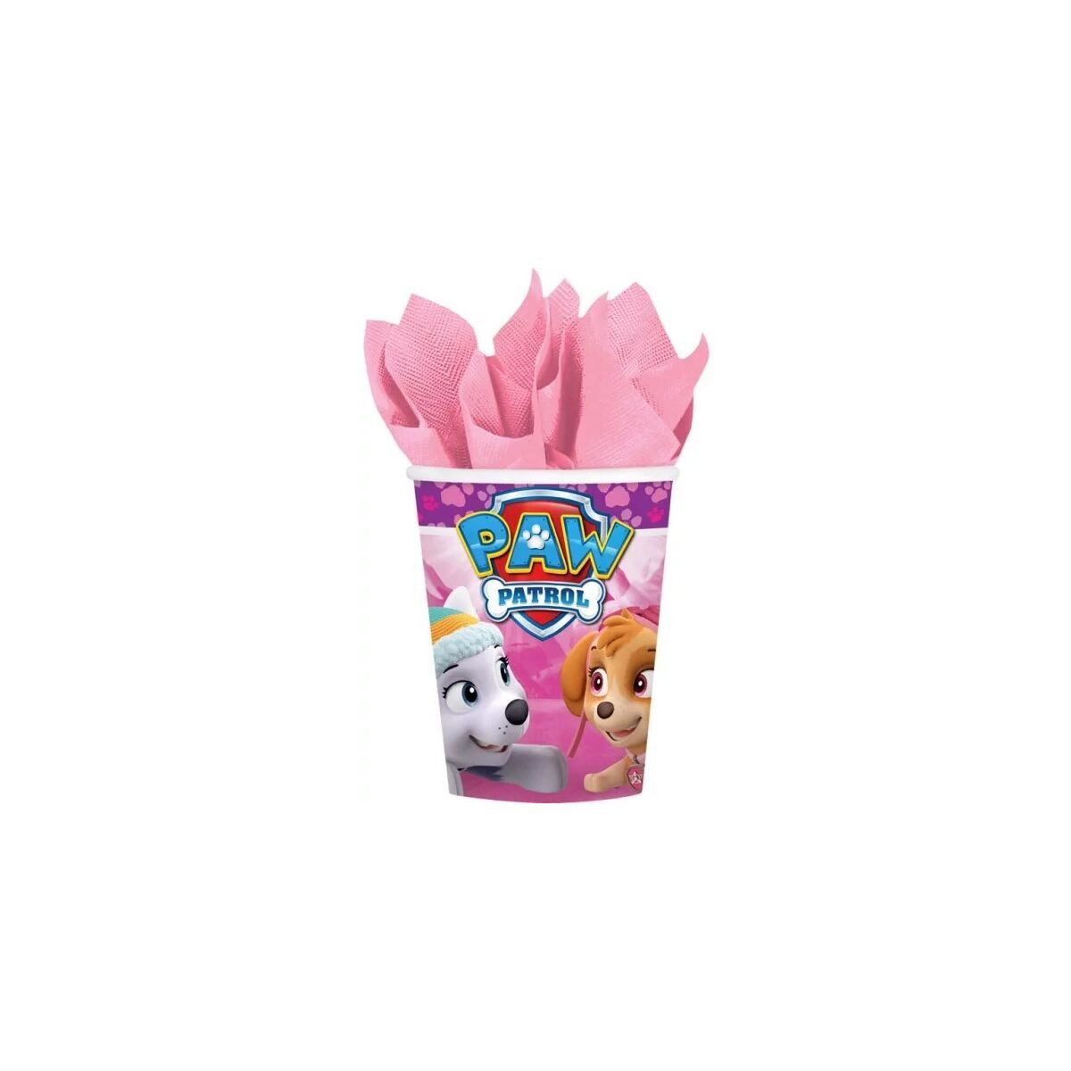 PAW PATROL Trinkflasche Paw Patrol Pink Pappbecher 8 Stk 250 ml