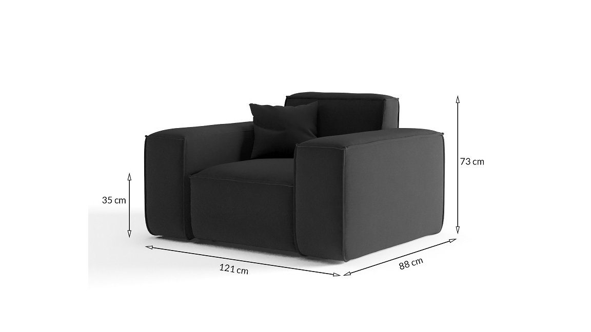 Fun Möbel Sessel Designersessel CESINA in Stoff (inkl. 1 Zierkissen, Auch als 3-2-1 Set erhältlich), Rundumbezug