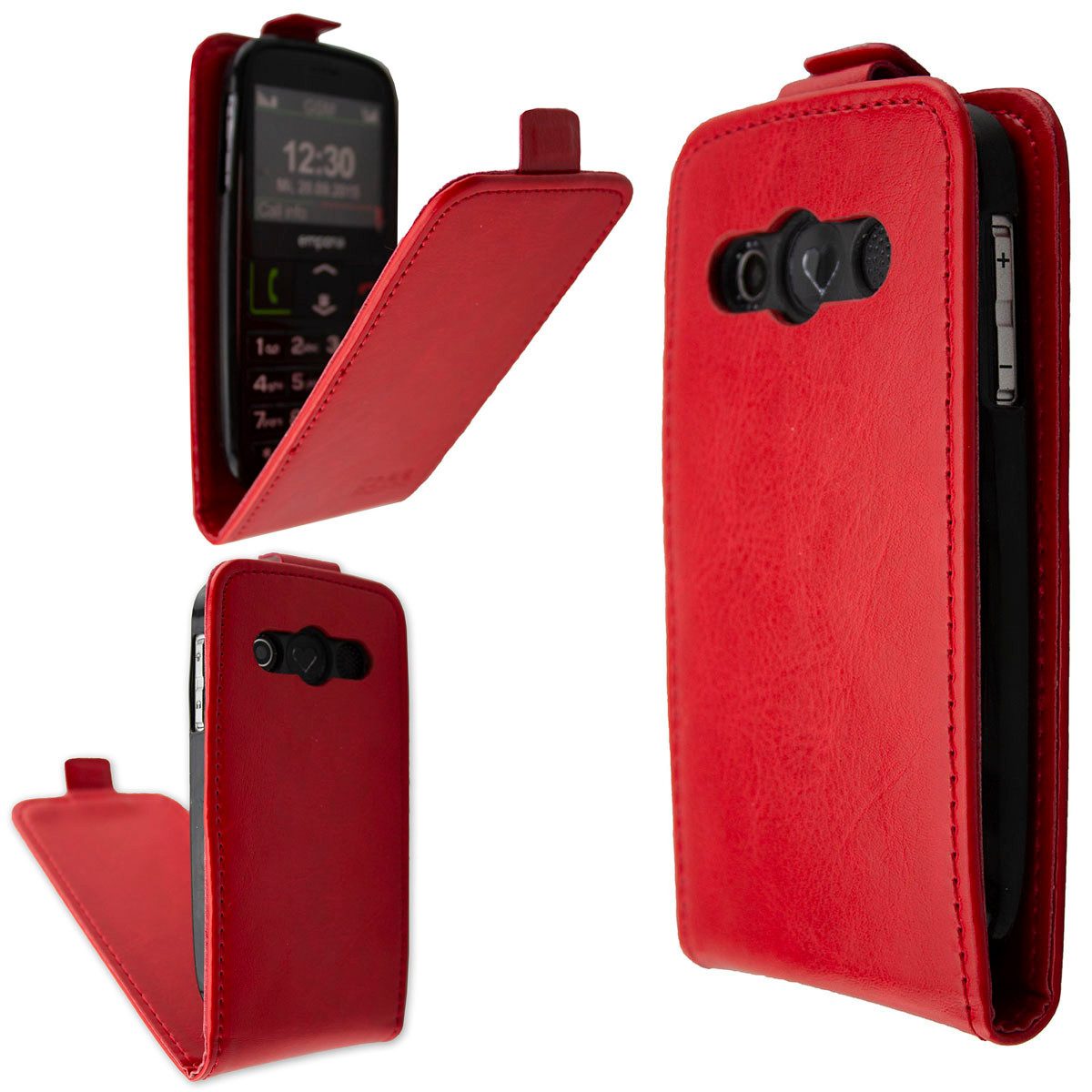 caseroxx Handytasche caseroxx Handytasche Flip Cover für Emporia Euphoria V50, rot (Einzelartikel, 1-tlg., Flip Cover)