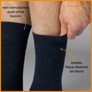 sockenkauf24 Diabetikersocken 6 Paar Damen & Herren Socken mit Komfortbund (Jeans, 39-42) ohne Gummi & ohne Naht 97% Baumwolle - 26808 WP