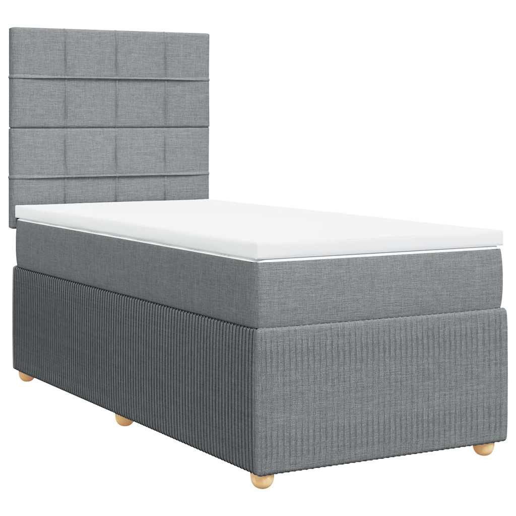 vidaXL Bett Boxspringbett mit Matratze Hellgrau günstig online kaufen