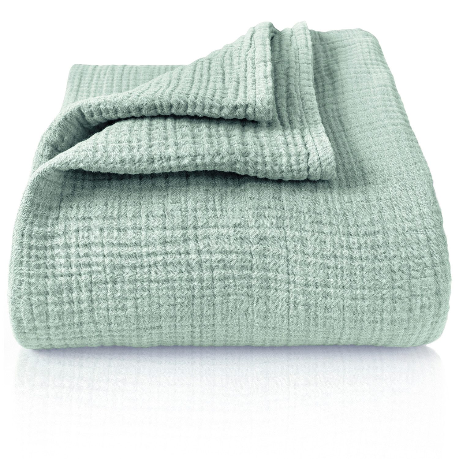 Laynenburg Tagesdecke Musselin aus 100% Baumwolle – Baumwolldecke, Kuscheldecke, Wohndecke als Sommerdecke, Bett-Überwurf, Couch-Überwurf, Sofa-Decke