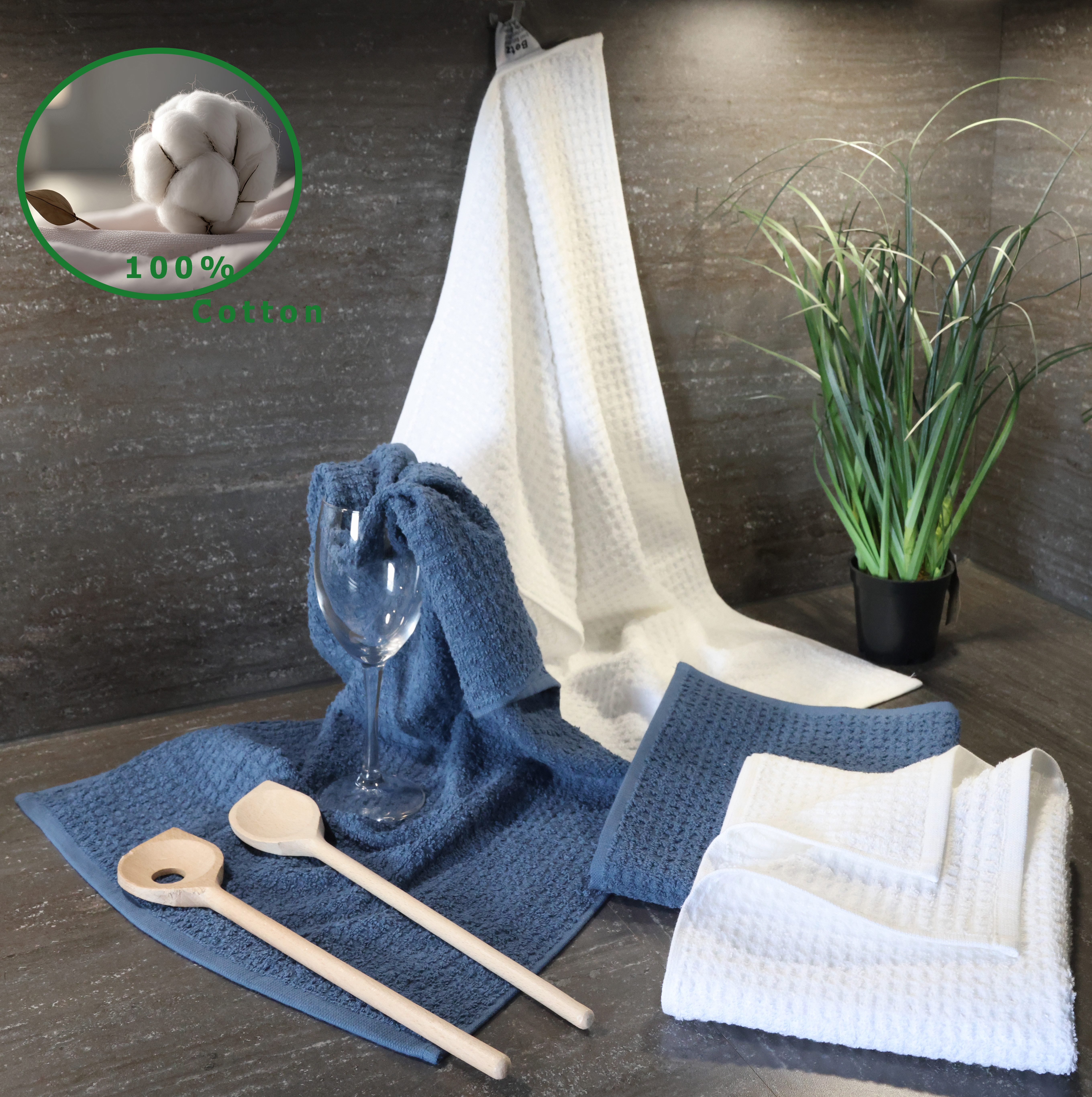 Betz Geschirrtuch 4er Set Küchenhandtücher Geschirrtücher 40x66 cm Farbe bl günstig online kaufen