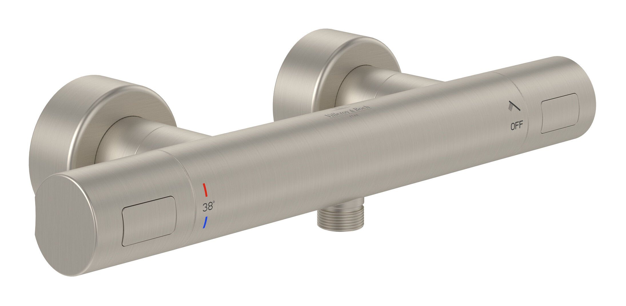 Villeroy & Boch Brausethermostat Universal Taps & Fittings Duschthermostat, Rund - Brushed Nickel Matt