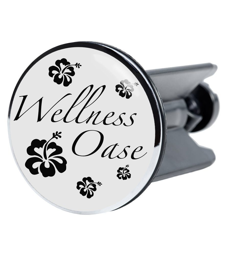 Sanilo Waschbeckenstöpsel Wellness Oase, Ø 4.0 cm, hochwertig, universell, mit Motiv, 100% wasserdicht