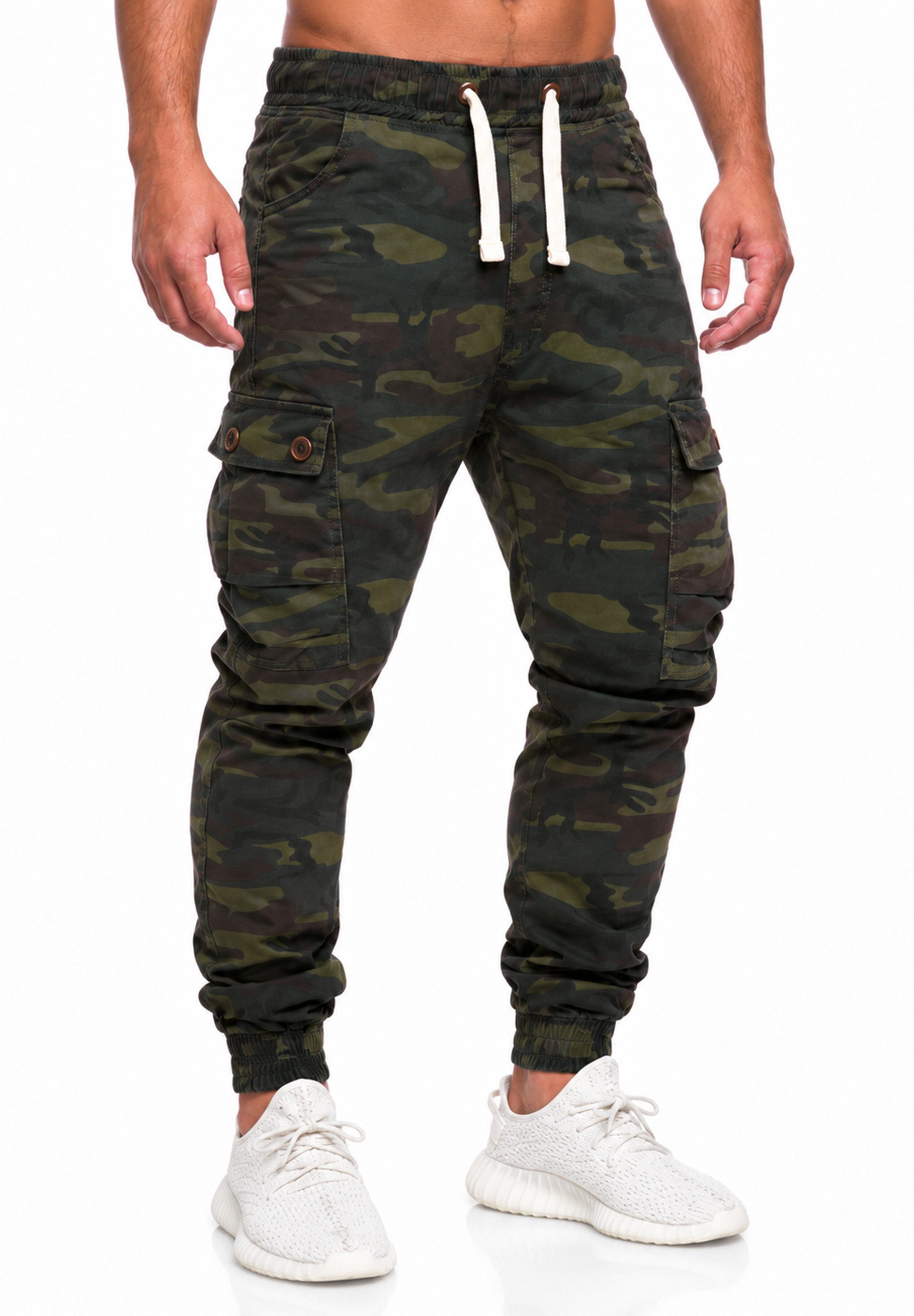 behype Cargohose als Stoffhose mit Stretch Chino Cargo Hose mit Tarnmuster für Herren – Bild 2 von 4