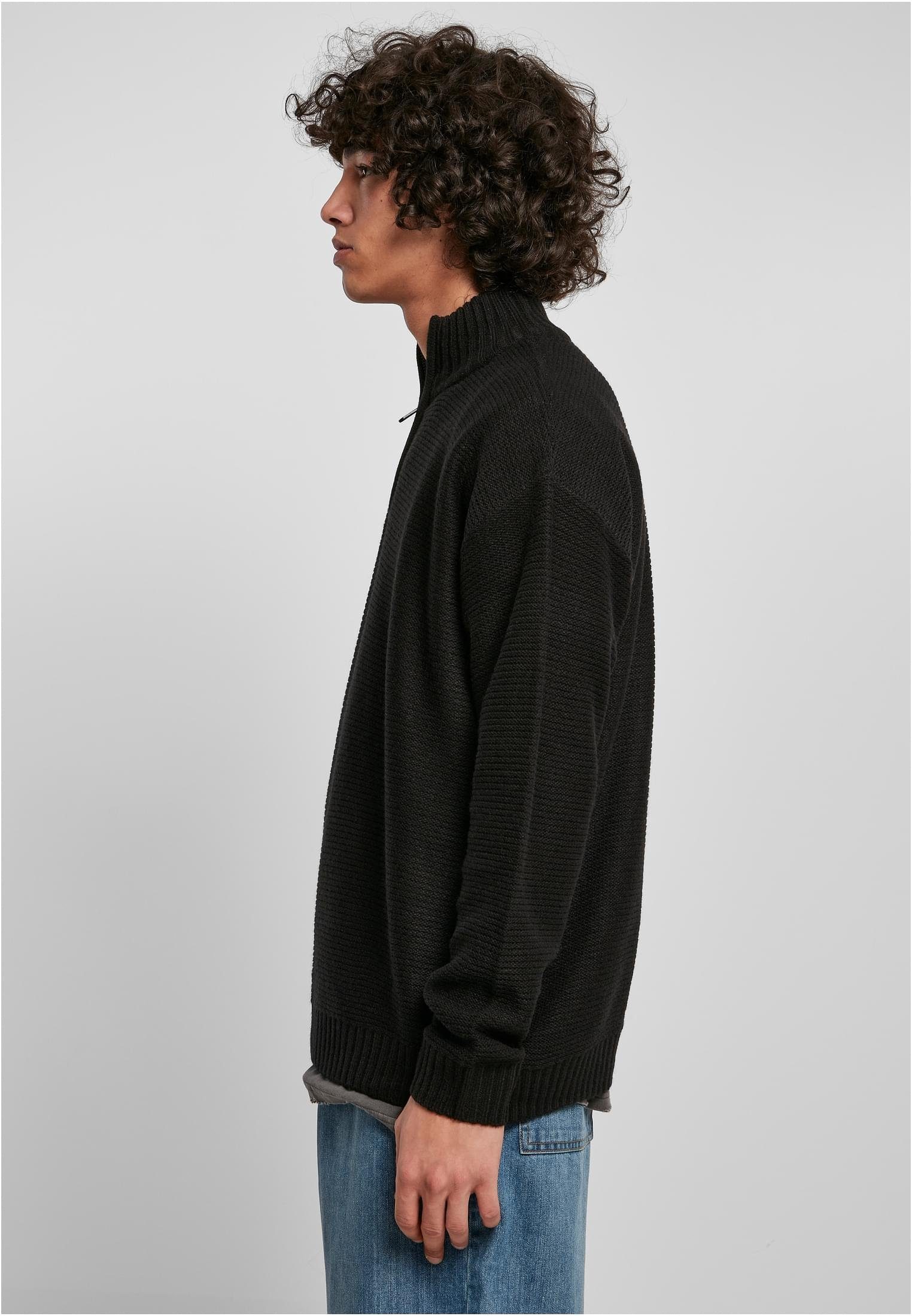 URBAN CLASSICS Sweatshirt Herren Knit Troyer black (1-tlg)