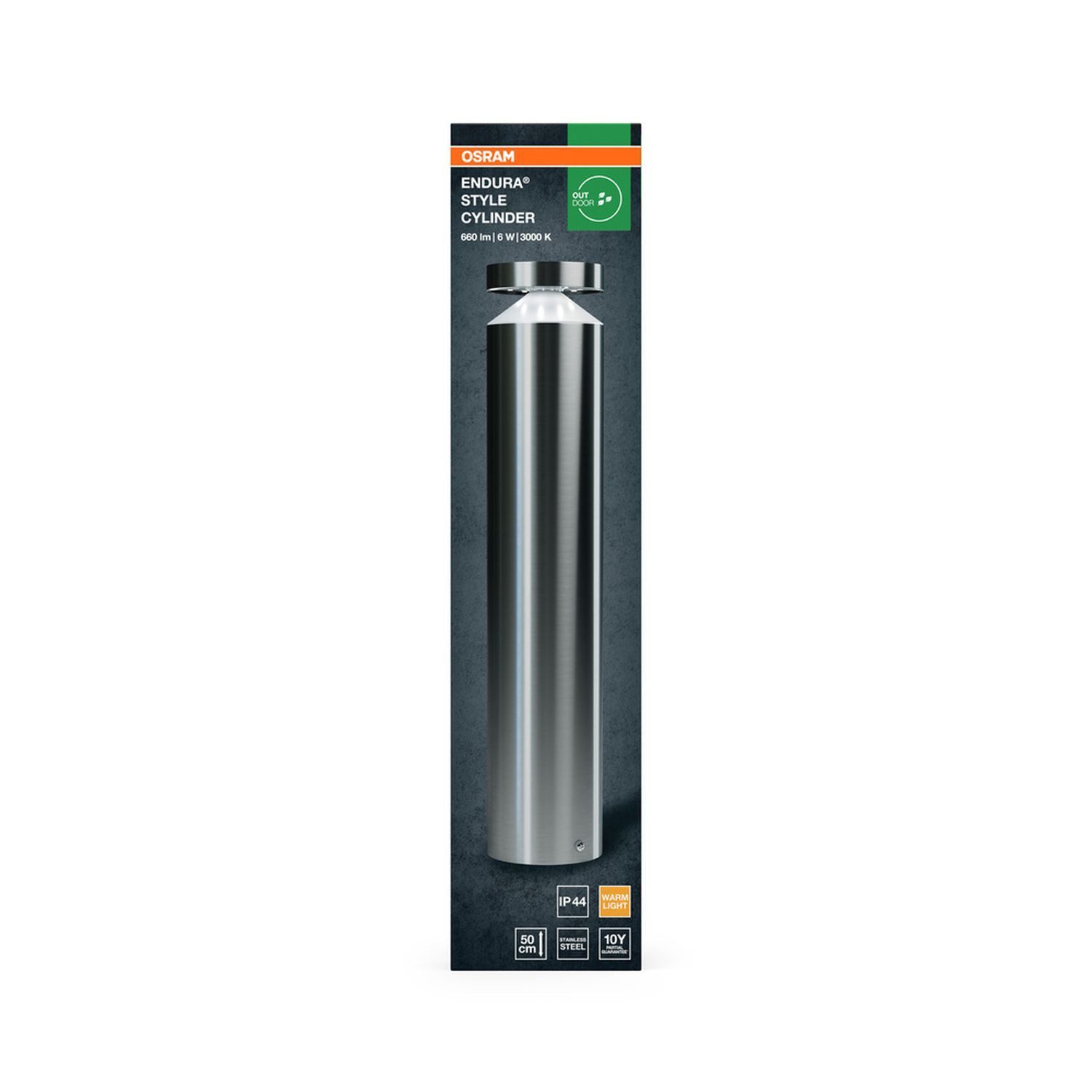 Licht-Erlebnisse Pollerleuchte JURENAS, LED fest integriert, Warmweiß, LED 50 cm rund 3000 K 360 lm Modern