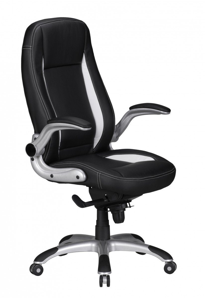 Drehbar, Amstyle Racing Schwarz Design), / SPM1.239 Armlehne Bürostuhl (Kunstleder mit Gaming Schreibtischstuhl Weiß, Drehstuhl Chair