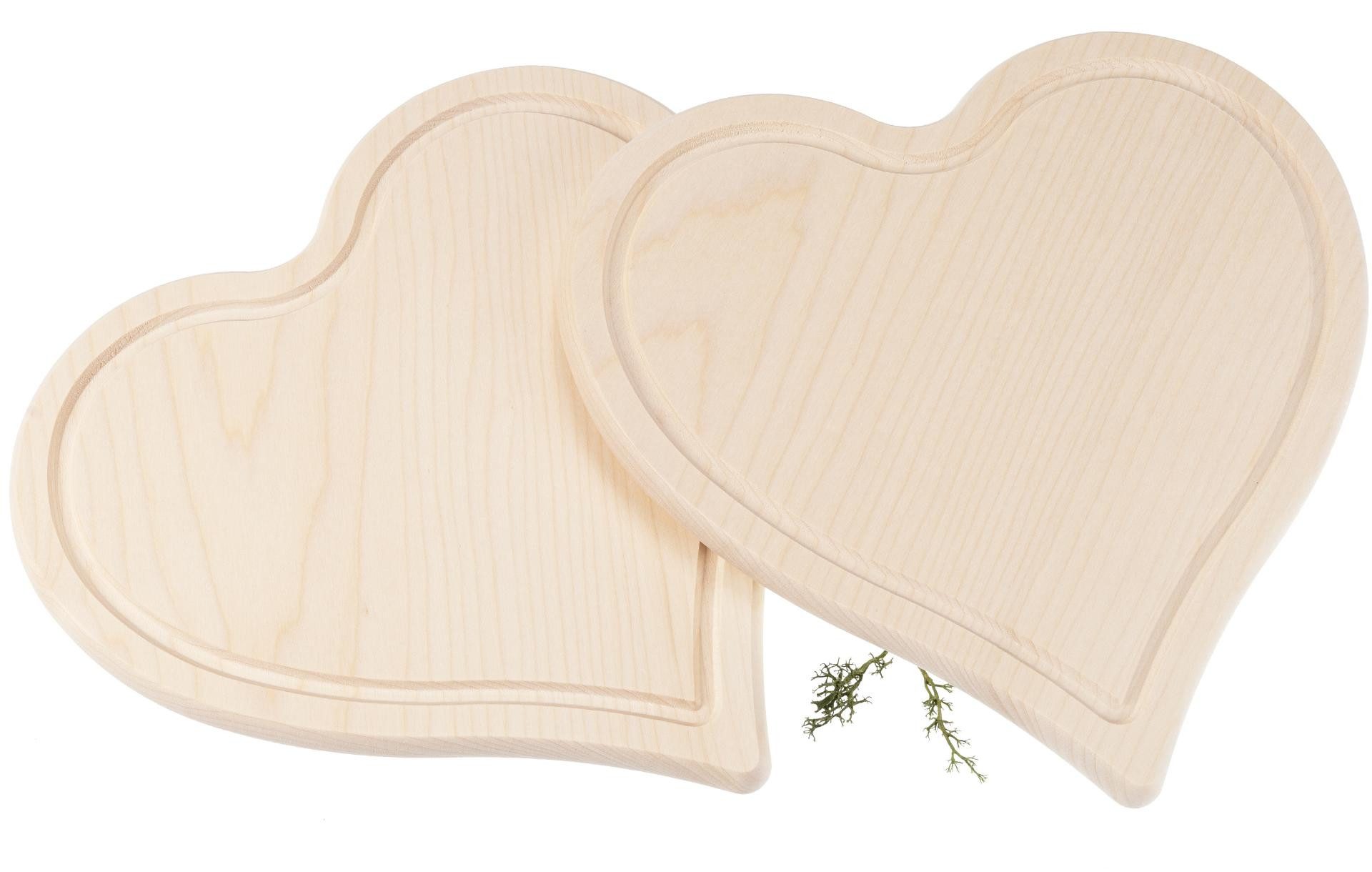 Holz Frank Schneidebrett Herz Schneidebrett aus FSC® Ahorn - 24 x 24 x 1,5 cm - mit Saftrille, Holz, (1-St)