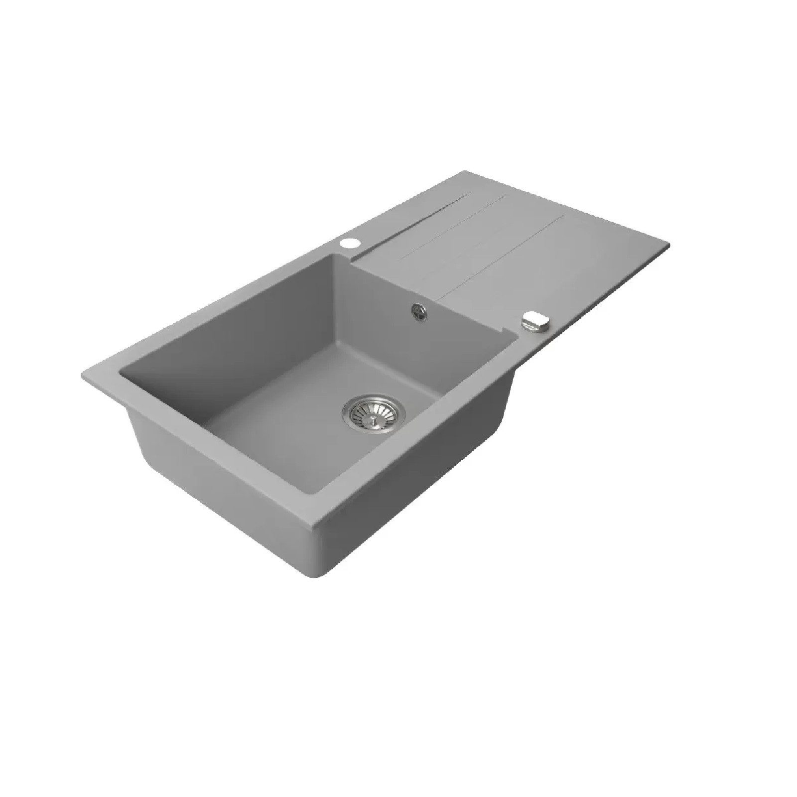 QLS Küchenspüle NELI 100x50 cm, aus Granit mit Abtropffläche + Siphon