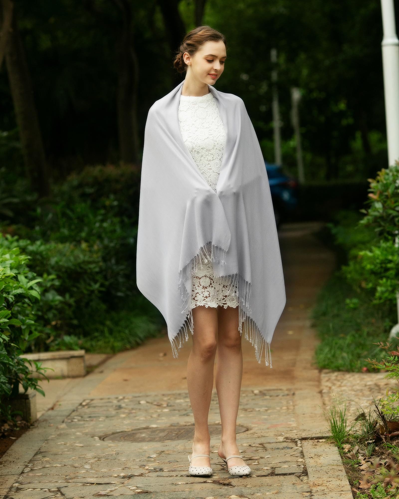 Cachito Modeschal Damen Schultertuch Abendkleid festlich Schal, mit quasten/fransen, Tücher für abendkleid Stola Scarf Winterschal – Bild 4 von 5