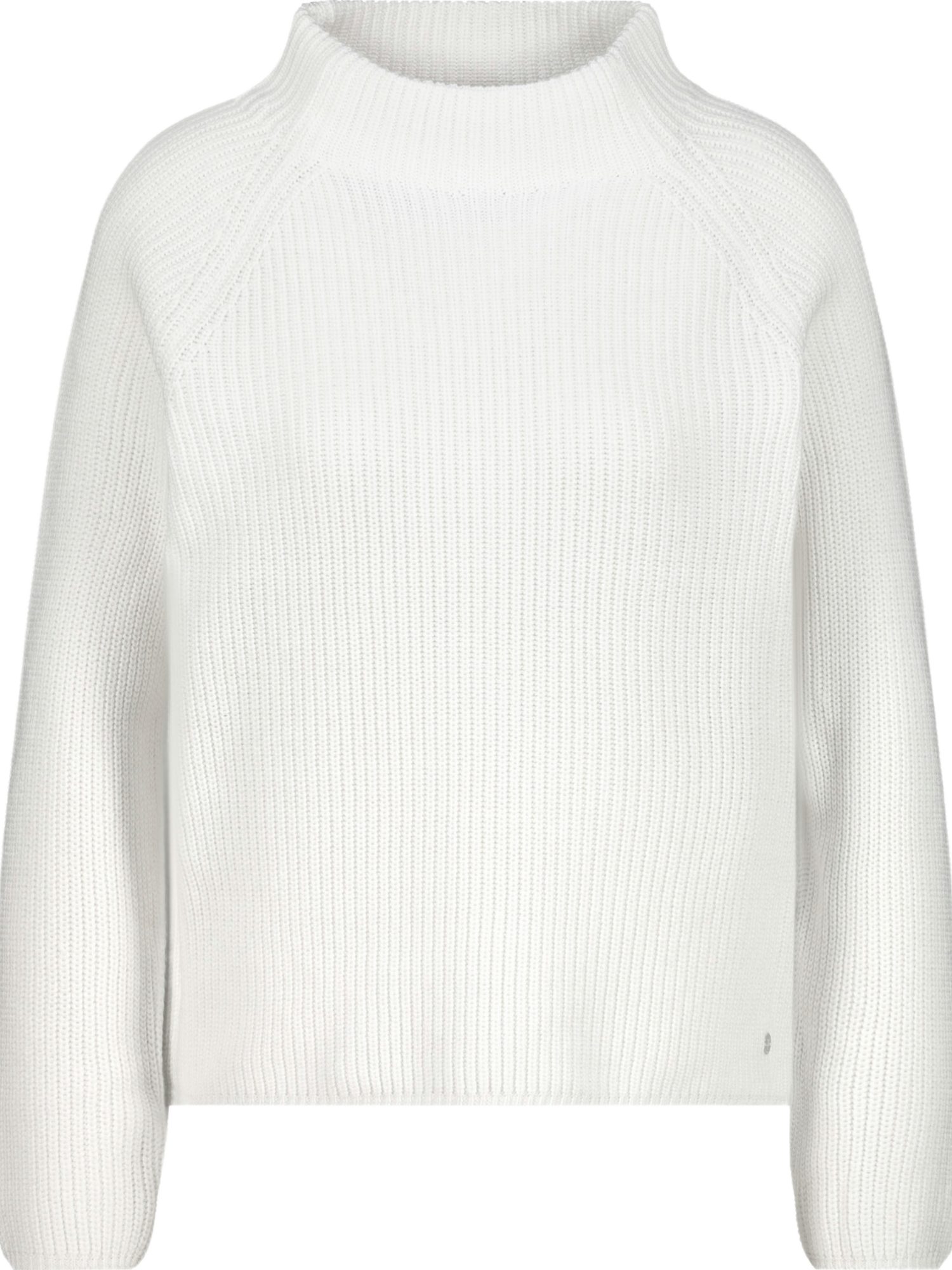 Monari Strickpullover weiß,Casual,Polyacryl,Strukturiert,Stehkragen,Lang,Regular Fit