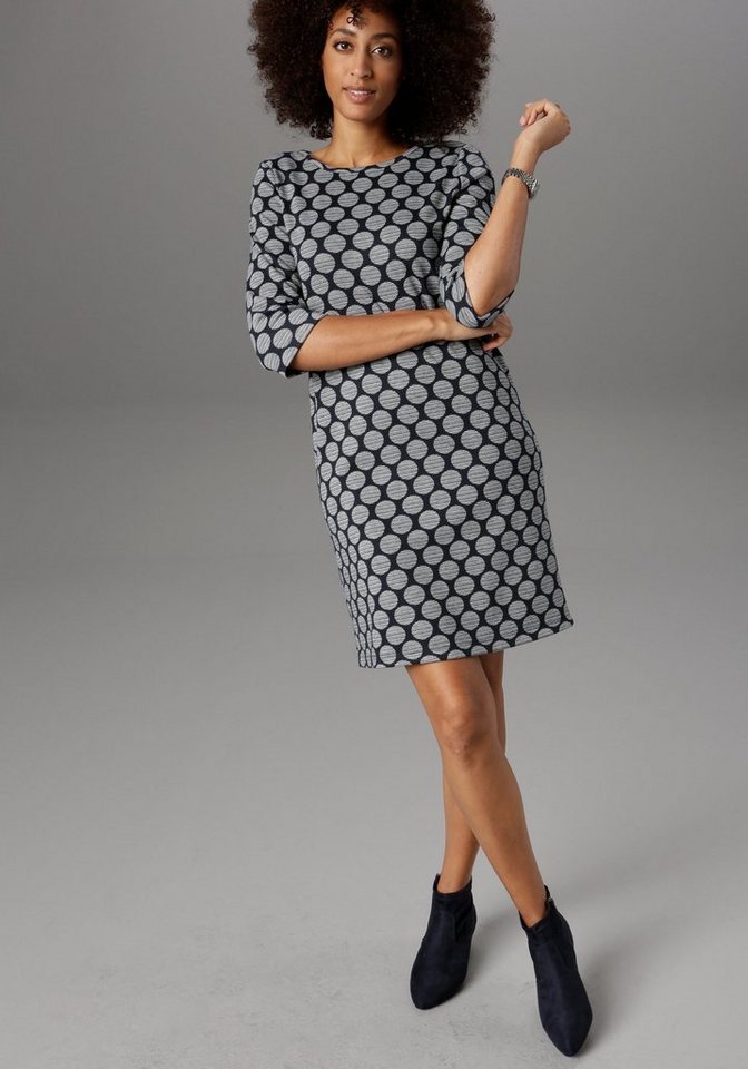Aniston SELECTED Jerseykleid mit Punkten & Streifen
