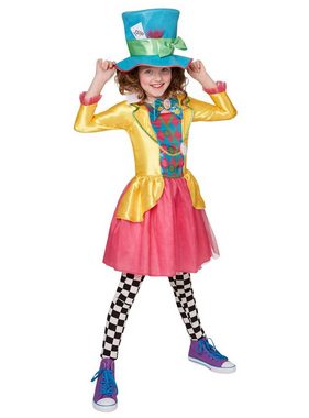 Rubie´s Kostüm Alice im Wunderland Verrückte Hutmacherin Mädchenk, Quietschbuntes Mad Hatter-Kleid aus Disneys 'Alice im Wunderland'