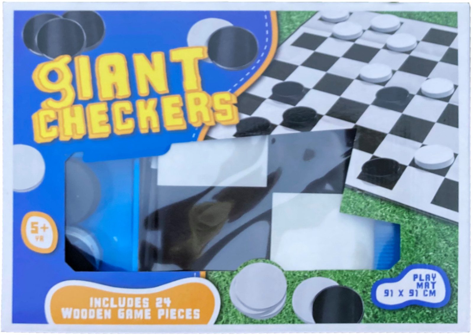 Koopman Spiel Rasenspiel Spielplan aus Folie Bunt 91x91 cm, Brettspiel, Dame Spiel, XXL, Gartenspiel, 91x91cm