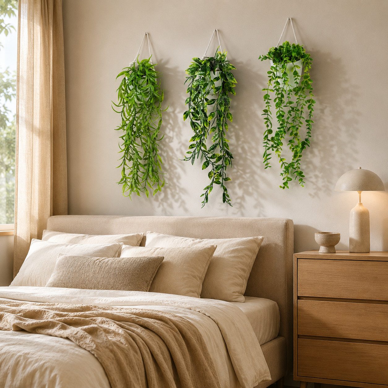 Kunstpflanze Künstliche hängepflanzen im Keramiktopf, Kunstpflanze hängend Efeu, Eukalyptus, Monstera, Zebrapflanze, PASCH – Bild 5 von 5