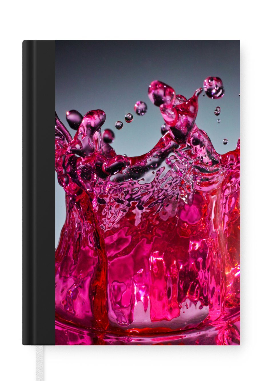 MuchoWow Notizbuch Wasser - Abstrakt - Rosa - Tropfen, Journal, Merkzettel, Tagebuch, Notizheft, A5, 98 Seiten, Haushaltsbuch