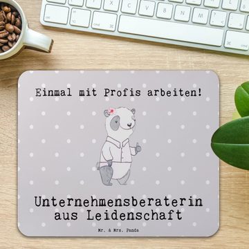 Mr. & Mrs. Panda Mauspad Unternehmensberaterin Leidenschaft - Grau Pastell - Geschenk, Designe (1-St), Ergonomisch geformt