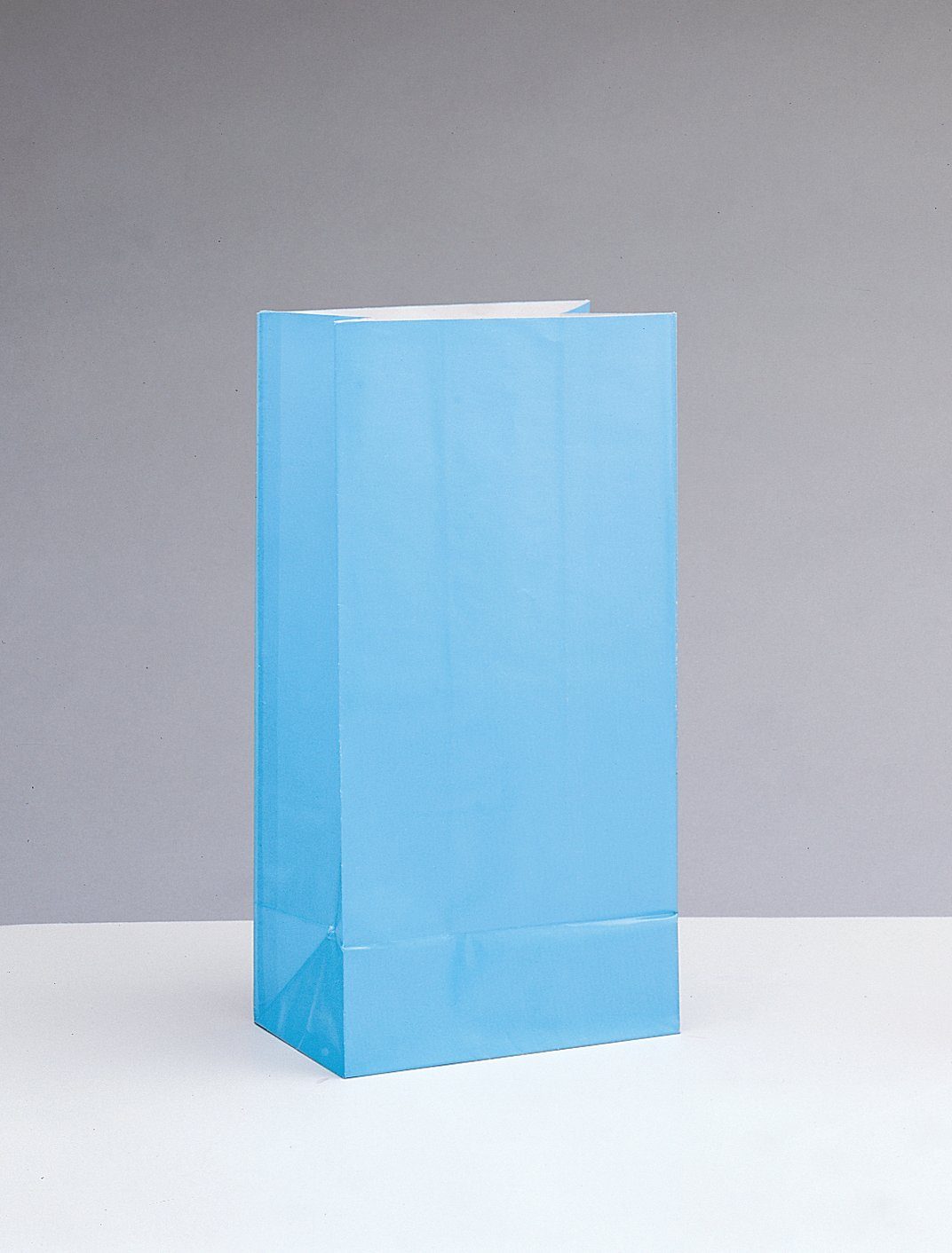 Partystrolche Tragetasche Papiertüte Geschenktüte 12 Stück für kleine Geschenke hellblau