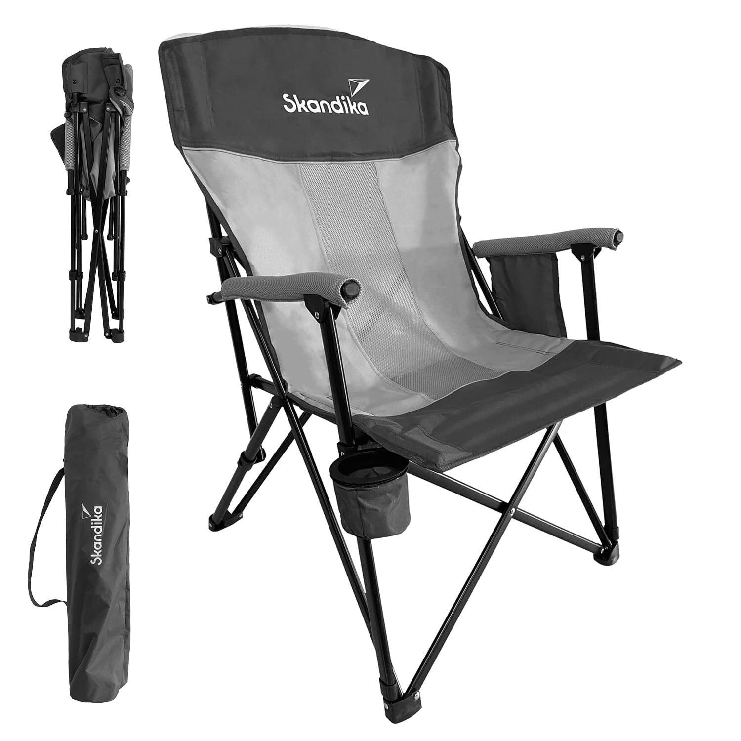 Skandika Campingstuhl, Tragetasche, Netzeinsatz, Organizer-Tasche, gepolsterte Armlehnen
