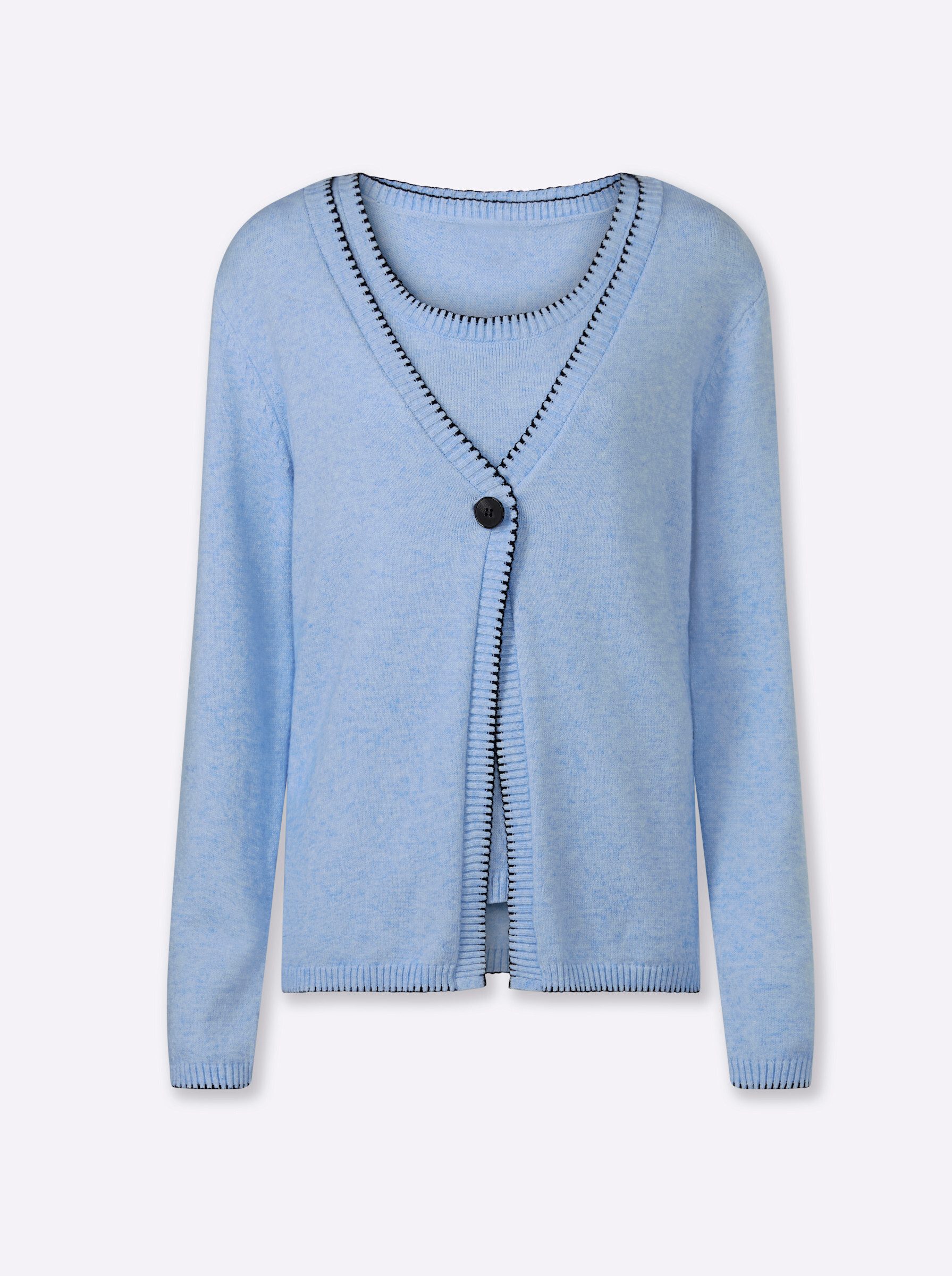 heine Strickjacke Twinset Langarm Feinstrick