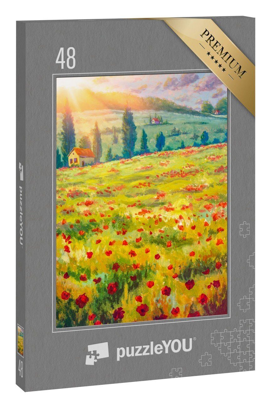 puzzleYOU Puzzle »Rote Mohnblumen, Claude Monet Impressionismus«, 48  Puzzleteile, puzzleYOU-Kollektionen Künstler online kaufen | OTTO