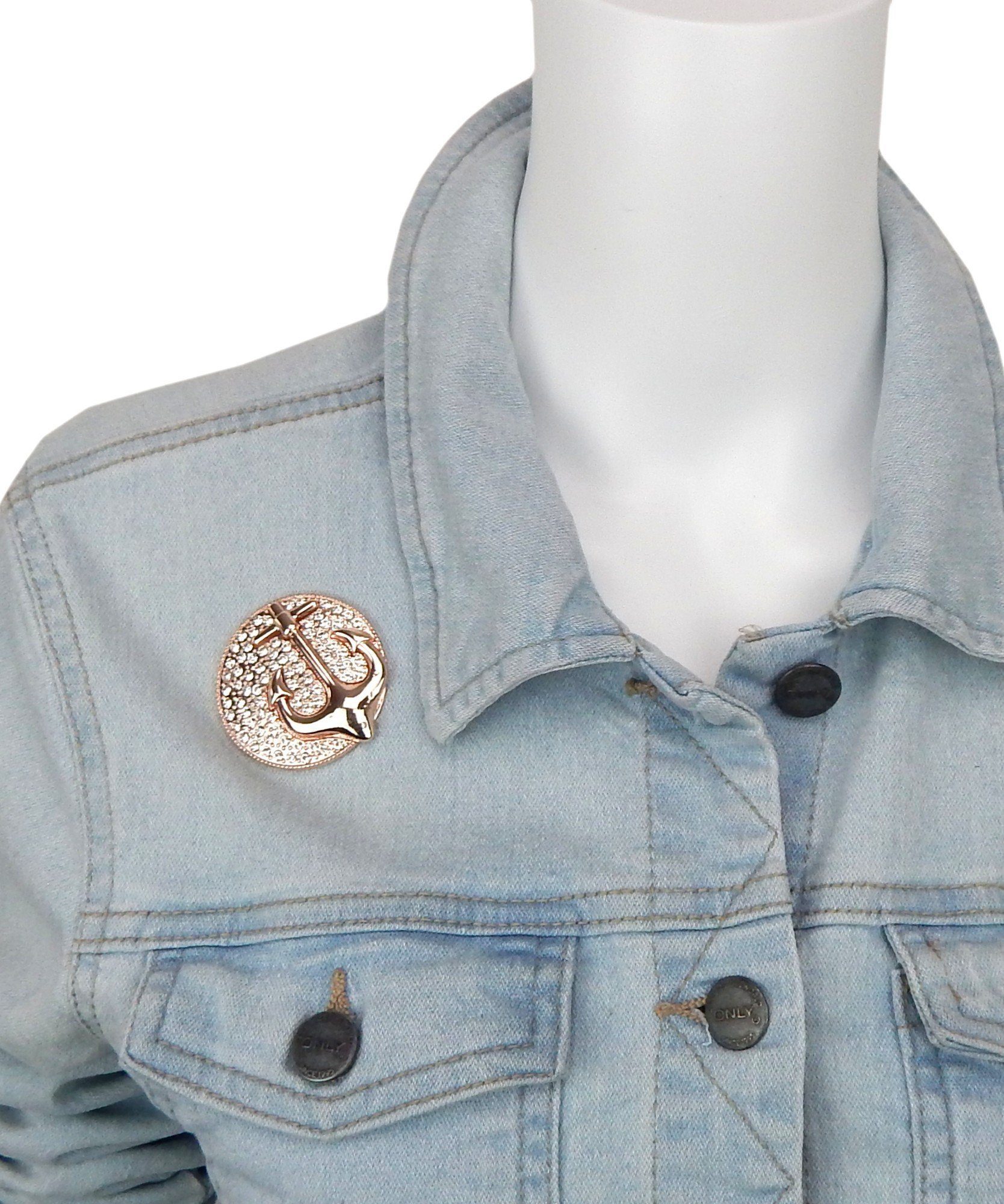 Ella Jonte Brosche, große maritime Glitzer Magnetbrosche mit Anker günstig online kaufen