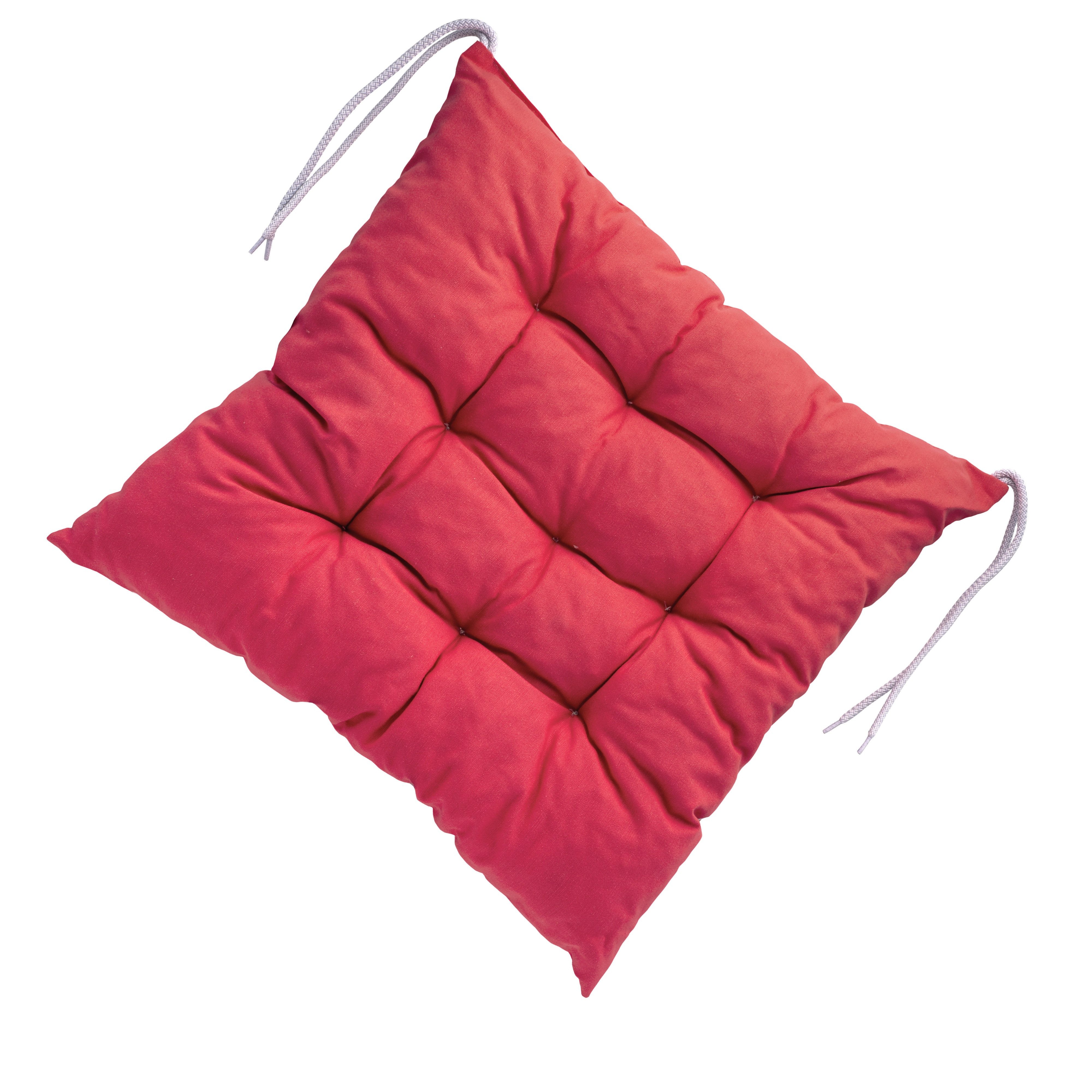 LILENO HOME Stuhlkissen - Wende Sitzkissen für Gartenstuhl oder Küchenstuhl 40x40x6 cm, Bequeme Indoor u. Outdoor Stuhlauflage als Stuhl Kissen Rot
