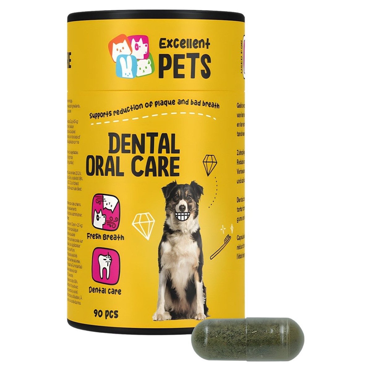 Excellent Pets Dental Oral Care Capsules - 90 Stück, Nahrungsergänzungsmittel für: Hund