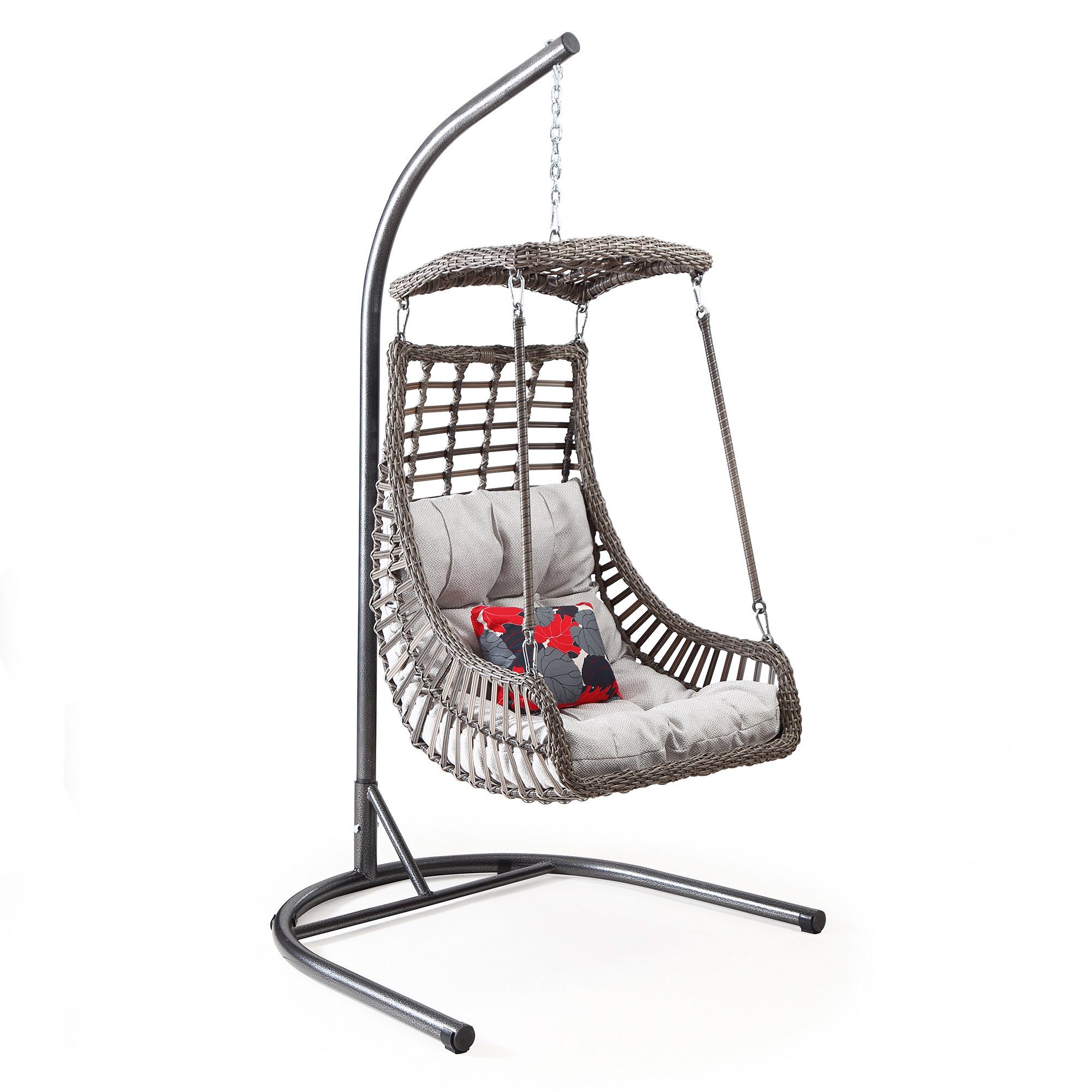 Hängesessel Alacati Swing Garten mit Kg Rattan Capri grau 120 Capri Hängekorb Hängesessel Gestell