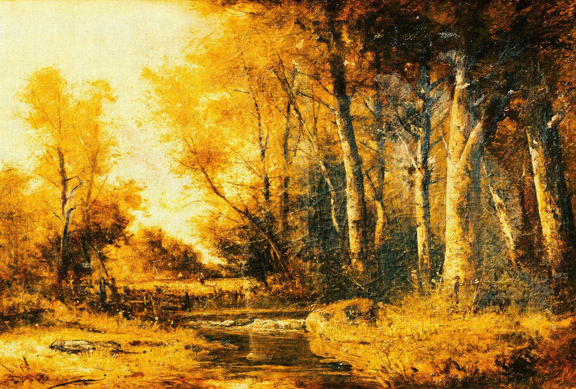 Architects Paper Fototapete Atelier 47 Forest Painting 1, glatt, Wald, (4 St), Vlies, Wand, Schräge, Decke
