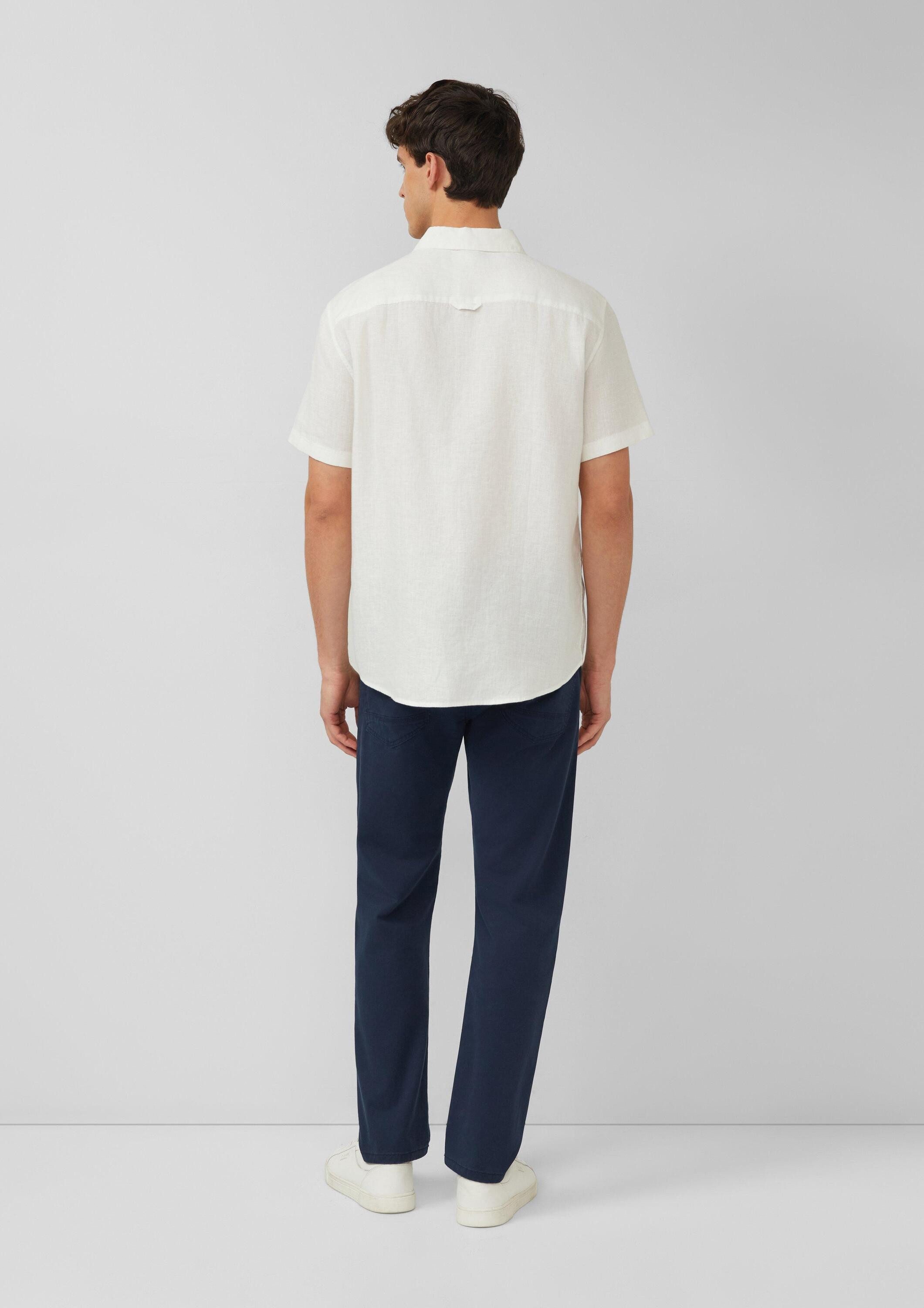 s.Oliver Kurzarmhemd Hemd Regular Fit: Leichtes Leinenhemd mit Kentkragen
