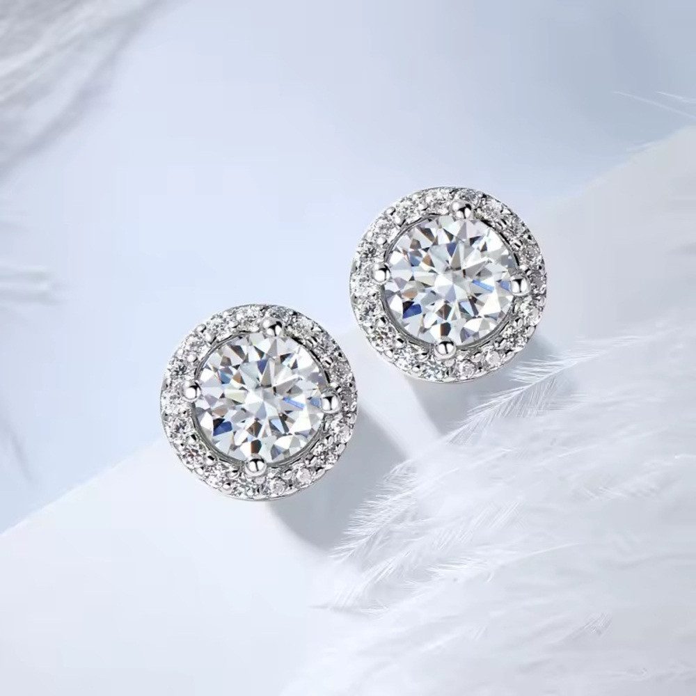 ROUGEMONT Paar Ohrstecker Funkelnde Damen Moissanit Ohrstecker 5mm 1,0ct, F günstig online kaufen