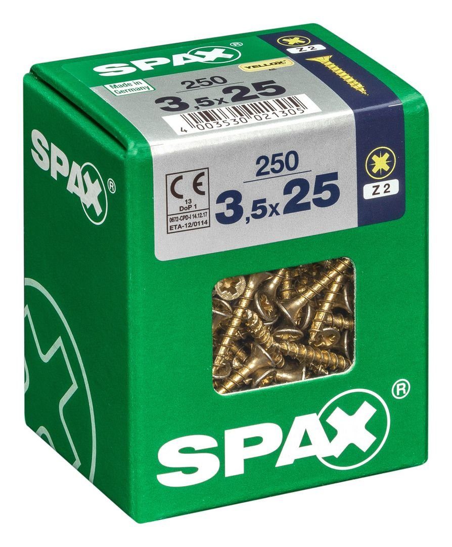 x - 3.5 25 mm 2 Holzbauschraube PZ Spax 250 Universalschrauben SPAX