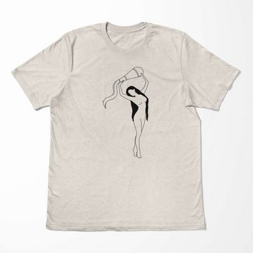 Sinus Art T-Shirt Herren Shirt 100% gekämmte Bio-Baumwolle T-Shirt Wasserfrau Sternzeichen Motiv Nachhaltig Ökomode a (1-tlg)