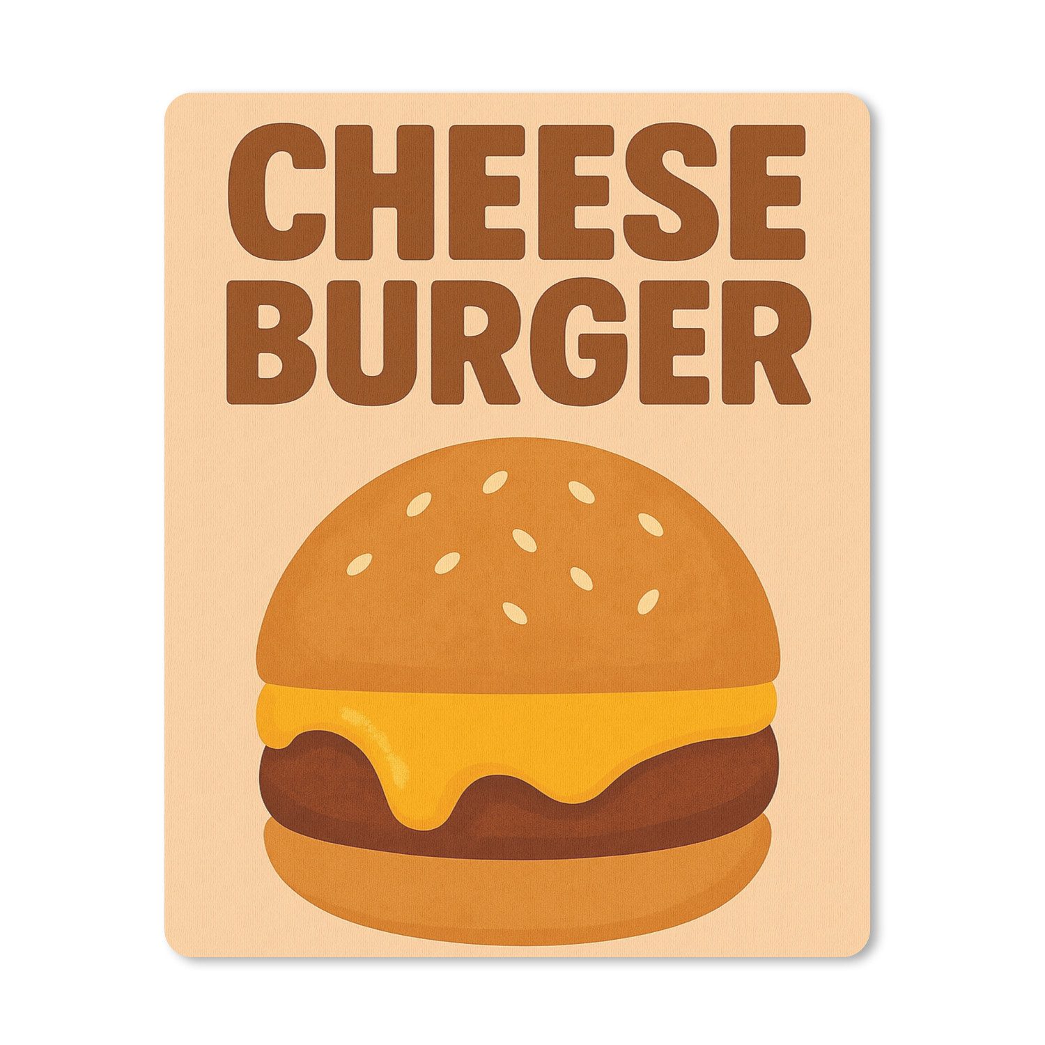 MuchoWow Mauspad Cheeseburger - Minimalistisch - Gelb (1-St), Büro für Tastatur und Maus, Mousepad Gaming, Desk Mat, 30x40 cm