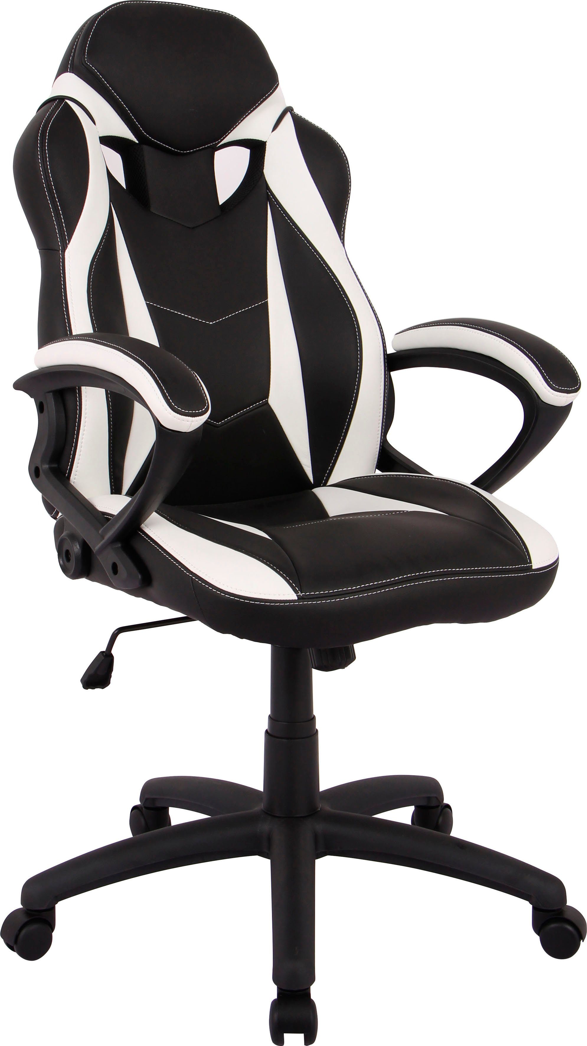 INOSIGN Gaming-Stuhl Monti, Chefsessel, komfortabel gepolsterter Bürostuhl schwarz/weiß | schwarz/weiß