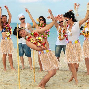 Kurtzy Hawaii-Kostüm Hawaii Rock Hula Party Damen Bastrock - Tropischer Tanzrock, Hawaii Rock Hula Party Bastrock für Damen