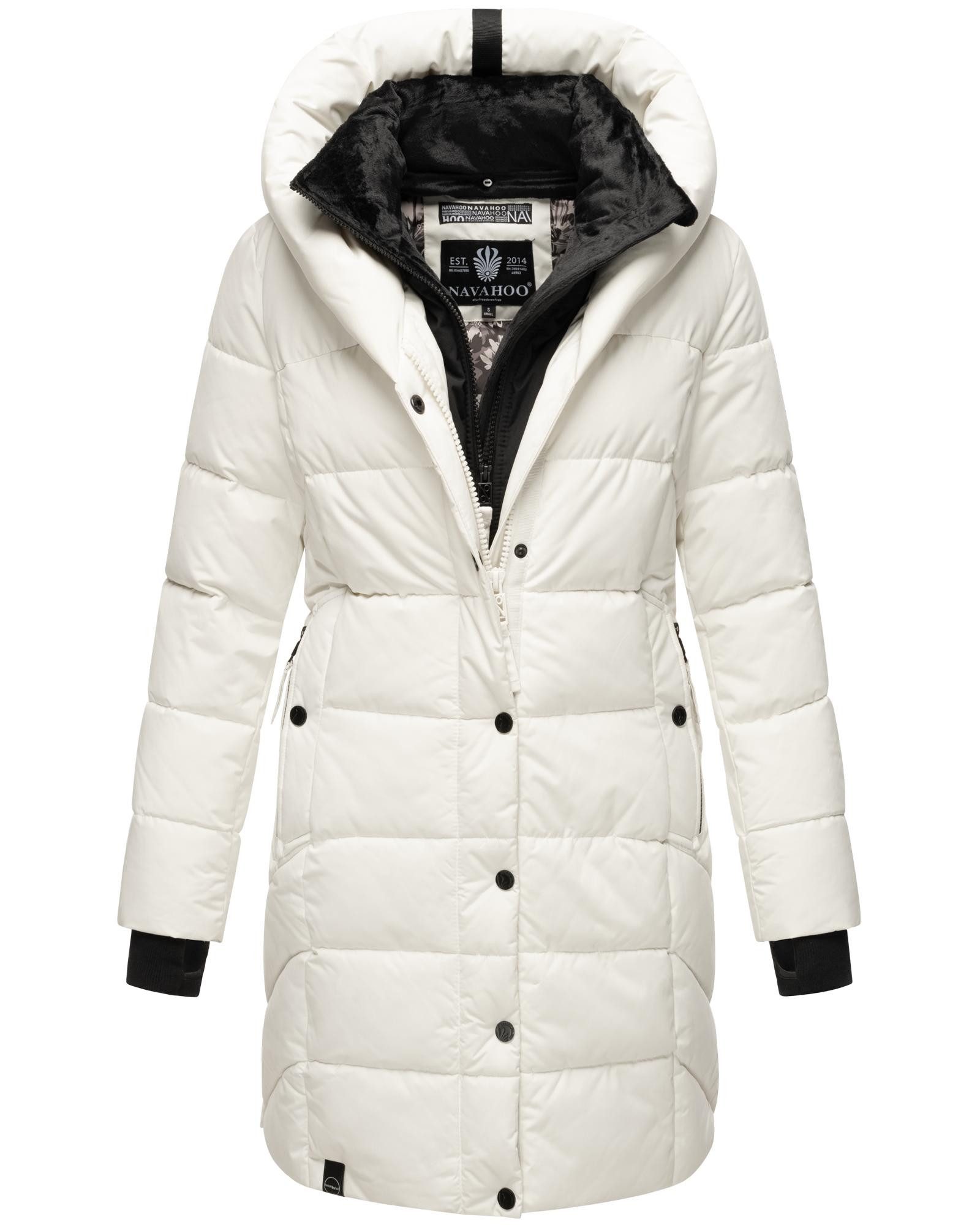 Navahoo Steppmantel Knutschilein Stylischer Damenmantel mit abnehmbarem Fleece-Kragen