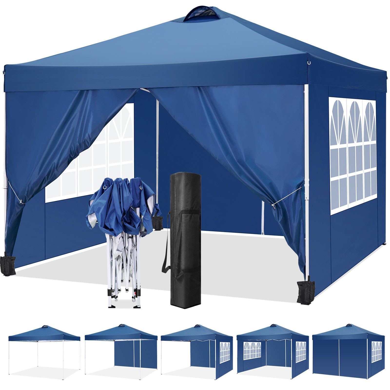 LUCKZON Pavillon 3x3m, mit Belüftung, wasserdicht, günstig online kaufen